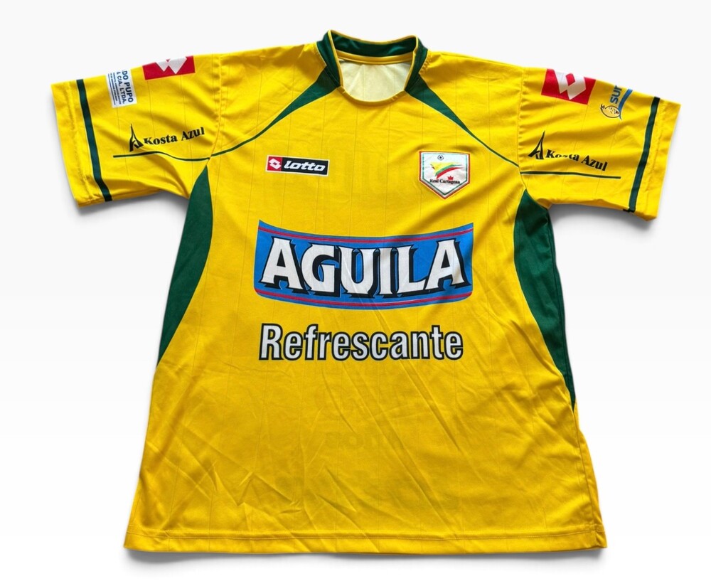 Lotto Real Cartagena 2007-2009 Yellow Short Sleeve Home Soccer Jersey S/M